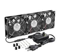 GDSTIME Grande flusso d'aria, 3 ventole da 120 mm, 230 V, 220 V, con doppio cuscinetto a sfera 120 mm x 38 mm, raffreddamento 4 V - 12 V, velocità regolabile