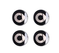 GDUTBC 4 Pezzi Auto Coprimozzi per Smart Fortwo Forfour 450 451 453 58 mm, Antipolvere Impermeabili Coprimozzo Ruota Protezione Adesivi, Auto Cerchioni Decorativo Emblema Accessori,A Black