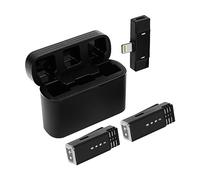 GDWD Lavalier Microfono, Mini Microfono Wireless con Custodia di Ricarica, Plug & Play Senza Fili, Microfono Cellulare per You-Tube Tik-Tok Face-Book Live Stream Video Vlog Intervista per iOS