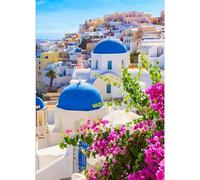 GDYEEH 5D DIY Blue Dome Church Diamond Painting Kits, Full Drill Santorini Diamond Art Painting Kits for Adults Beginners, DIY 5D Painting by Numbers Diamond Art Kits for Home Fashion Decor 30x40cm