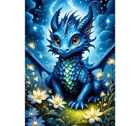 GDYEEH 5D DIY Dragon Diamond Painting Kits, Full Drill Flowers Diamond Art Painting Kits for Adults Beginners, DIY 5D Fantasy Painting by Numbers Diamond Art Kits for Home Fashion Decor 30x40cm
