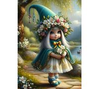 GDYEEH 5D DIY Elf Fairy Diamond Painting Kits, Full Drill Flowers Diamond Art Painting Kits for Adults Beginners, DIY 5D Fantasy Painting by Numbers Diamond Art Kits for Home Fashion Decor 30x40cm