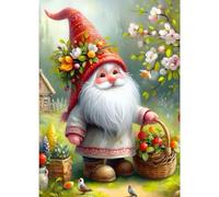 GDYEEH 5D DIY Gnomes Diamond Painting Kits, Full Drill Flowers Diamond Art Painting Kits for Adults Beginners, DIY 5D Christmas Painting by Numbers Diamond Art Kits for Home Fashion Decor 30x40cm