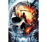 GDYEEH DIY Skeleton Skull 5D Diamond Art Kits, Round Full Drill Sparkling Horror Diamond Painting Picture, Halloween Painting by Numbers Art Kits for Adults Beginners Home Wall Decor 12x16 inch