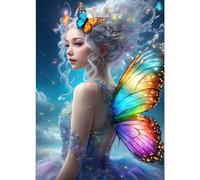 GDYEEH Fairy Diamond Art Painting Kits, 5D DIY Butterfly Full Round Drill Sparkling Diamond Painting Picture, Dreamland Diamond Painting Art Craft Kits for Adults Beginners Home Wall Decor 30x40cm