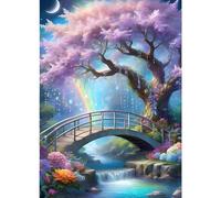 GDYEEH Tree of Life Diamond Art Painting Kits, 5D DIY Bridge Full Round Drill Sparkling Diamond Painting Picture,Dreamland Diamond Painting Art Craft Kits for Adults Beginners Home Wall Decor 30x40cm