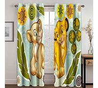 GDYRBY Tende Oscuranti Camera Da Letto Bambini 140X160cm Cartone Animato Carino Piccolo Leone Risparmio Energetico Ridurre Rumore Tende Termiche Isolanti Moderne Camera Da Letto Bambini