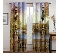 GDYRYD 3D Paesaggio Urbano Con Edifici E Strade Tenda Oscurante Camera Da Letto 2 Pannelli, Tenda Oscurante Con Occhielli Per Interni Soggiorno Cucina Moderne Decorazione Da Finestre L 125 X A 300 cm