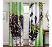 GDYRYD Tenda Camera Da Letto Moderna Oscurante - Stampa 3D Carino Animale Panda L 70 X A 160 cm 2 Pannelli Tende Oscuranti Termiche Isolanti Per Camera Da Letto Con Occhielli Soggiorno Decorazioni Ca