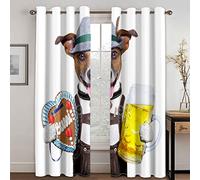 GDYRYD Tende Oscuranti Camera Da Letto Bambini Ragazza L 125 X A 300 cm 2 Pezzi Tenda Oscurante Soggiorno Moderna Termica Isolante Con Occhielli Per Finestra 3D Simpatico Animale Alla Moda, Cane Moti