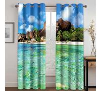 GDYRYD Tende Oscuranti Per Interni Camera Da Letto 3D Rocce Del Lago Verde Motivo Moderna Termiche Isolanti Tende Oscuranti Con Occhielli Per Soggiorno Finestre L 55 X A 140 cm 2 Pannelli