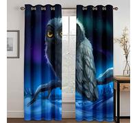 GDYRYD Tende Oscuranti Termiche Isolanti Per Finestre Tenda Camera Da Letto Bambini Ragazzo Ragazza 3D Cartone Animato Animale Gufo Motivo Tende Soggiorno Moderne Con Occhielli L 70 X A 245 cm 2 Pann