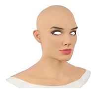 GDZTBS Copricapo femminile realistico in lattice, Scary, maschera a testa piena, cosplay drag regina, Halloween, copricapo per feste di Halloween