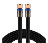 GE 33531 - Cavo coassiale RG6 da 7,6 m, connettori F, cavo coassiale quadruplo-schermato, digitale da 3 GHz, ideale per antenna TV, DVR, VCR, satellite, decoder via cavo, Home Theater, colore: nero