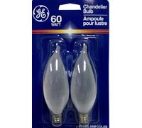 GE 60CA10/F/PM/2 Lampadina Incandescente 60W Base Candeliere 2 Pz