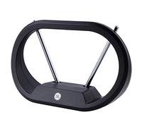 GE UltraPro Tradizionale Orecchie Di Coniglio Indoor Antenna TV Nera, Dipoli, Base Pesata, Antenna Da Tavolo, Digitale, Antenna HDTV, Compatibile Smart TV, 4K 1080P VHF UHF, Design Compatto, 33675