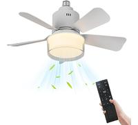 GEADI Ventilatore da soffitto con luce e telecomando 30W E27 dimmerabile
