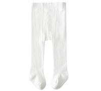 Geagodelia Collant per Neonati e Bambini Elastica In Vita Solido Calze a Colori Solidi Calzini In Forma Da Bambino per Le Gocce di Danza Calzamaglia del Bimba (Bianco, 12-24 Months)