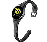 GEAK Cinturino in pelle compatibile con Samsung Active 2 Watch 40 mm 44 mm, Galaxy Watch 3 41 mm/Galaxy Watch 42 mm/Gear S2 Classic/Gear Cinturino, 20 mm in vera pelle per donne e ragazze, nero