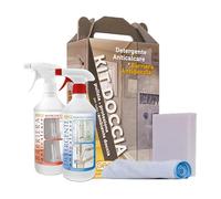 GEAL KIT DOCCIA Pulizia e Protezione per tutto l'Ambiente Doccia, Formato da 0,75 Litri + Panno Microfibra + Spugna Magica