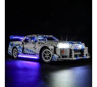 GEAMENT Set di Luci LED Compatibile Con LEGO Auto Nissan Skyline GT-R (R34) 2 Fast 2 Furious Technic 42210 (Modello di mattoncini non incluso)