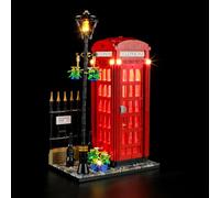 GEAMENT Set di Luci LED Compatibile Con LEGO Cabina telefonica rossa di Londra (Red London Telephone Box) - Kit Di Illuminazione per Ideas 21347 (Modello di mattoncini non incluso)