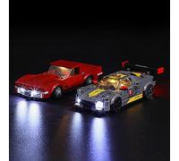 GEAMENT Set di Luci LED Compatibile Con LEGO Chevrolet Corvette C8.R e 1968 Chevrolet Corvette - Kit Di Illuminazione per Speed Champions 76903 (Modello di mattoncini non incluso)