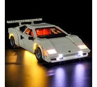 GEAMENT Set di Luci LED Compatibile Con LEGO Lamborghini Countach 5000 Quattrovalvole - Kit Di Illuminazione per Icons 10337 (Modello di mattoncini non incluso)