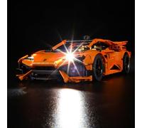 GEAMENT Set di Luci LED Compatibile Con LEGO Lamborghini Huracán Tecnica Arancione (Orange) - Kit Di Illuminazione per Technic 42196 (Modello di mattoncini non incluso)