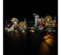 GEAMENT Set di Luci LED Compatibile Con LEGO Piazza della Città Medievale (Medieval Town Square) - Kit di Illuminazione per Icons 10332 (Modello di mattoncini non incluso)