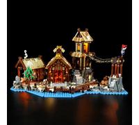 GEAMENT Set di Luci LED Compatibile Con LEGO Villaggio vichingo (Viking Village) - Kit Di Illuminazione per Ideas 21343 (Modello di mattoncini non incluso)