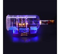 GEAMENT Set di Luci LED per Nave in bottiglia - Kit di illuminazione Compatibile Con LEGO Ideas Ship in a Bottle 21313 92177 (Modello di mattoncini non incluso)