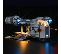 GEAMENT Set di Luci LED per Razor Crest Navetta da Trasporto del Mandaloriano - Kit Di Illuminazione Compatibile Con LEGO Bounty Hunter Transport Star Wars 75292 (LEGO set Non Incluso)