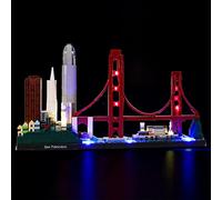 GEAMENT Set di Luci LED per San Francisco Golden Gate Bridge - Kit di Illuminazione Compatibile Con LEGO Architecture 21043 (Modello di mattoncini Non Incluso)
