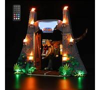 GEAMENT Set di Luci LED (Telecomando) Compatibile Con Jurassic Park: la Furia del T. Rex (T.rex Rampage) - Kit Di Illuminazione per Jurassic World 75936(Modello di mattoncini non incluso)
