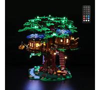 GEAMENT Set di Luci LED (Telecomando) Compatibile Con LEGO Casa Sull’Albero - Kit Di Illuminazione per Ideas 21318 (Modello di mattoncini non incluso)