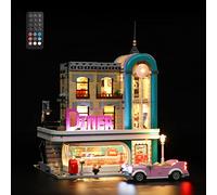 GEAMENT Set di Luci LED (Telecomando) Compatibile Con LEGO Downtown Diner - Kit Di Illuminazione per Creator 10260 Modello da Costruire (Modello di mattoncini non incluso)