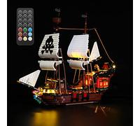 GEAMENT Set di Luci LED (Telecomando) Compatibile Con LEGO Galeone dei Pirati (Pirate Ship) - Kit Di Illuminazione per Creator 31109 (Modello di mattoncini non incluso)