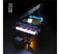GEAMENT Set di Luci LED (Telecomando) Compatibile Con LEGO Ideas Pianoforte a Coda (Grand Piano) - Kit Di Illuminazione per Ideas 21323 (Modello di mattoncini non incluso)