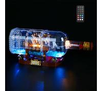 GEAMENT Set di Luci LED (Telecomando) Compatibile Con LEGO Nave in Bottiglia - Kit di Illuminazione per Ideas 21313 (Modello di mattoncini Non Incluso)