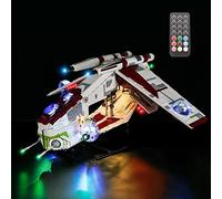GEAMENT Set di Luci LED (Telecomando) Compatibile Con LEGO Repubblica Gunship - Kit Di Illuminazione per Star Wars 75309 (Modello di mattoncini non incluso)