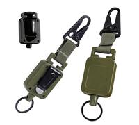 Gear Keeper CB - Confezione da 2 supporti per microfono retrattili con gancio per microfono, con clip a scatto, regolabile, cordino per microfono e kit di montaggio hardware (verde)