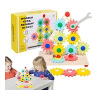 Gear Puzzle Game, Wooden Spinner Gear Puzzles Board, Educational Sensory Toy for Fine Motor Skill Development in Kids Girls Boys Toddler Preschool Learning Fun, 28.3x6x21.3cm