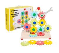 Gear Puzzle Game, Wooden Spinner Puzzle Board, Sensory Toy Fine Motor Skill Development, Colorful Educational Design, Portable Compact Ideal for Kids, Boys, And Girls