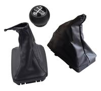 Gear Shift Knob Boot Handbrake Cover 3 Piece Set PU Leather Black | for opel CORSA C, for TIGRA B, for COMBO C 2004-2009(WITHOUT WHITE CIRCLE)