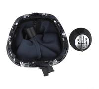 Gear Shift Knob Leather Cover Set per renault per trafic III | per premium leather boot, plastic knob body, matte silver per top, black base, direct fit replacement