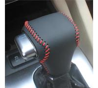 Gear Shifter Manopola Per VW Per Golf 6 Per Passat Per Tiguan Per Touran Pomello Del Cambio Automatico Custodia In Pelle Nera Copri Pomello Cambio Per Auto Pomelli Leva Cambio Auto(Black with Red)