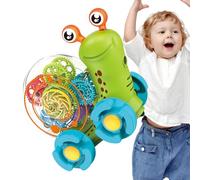 Gear Snail - giocattolo di lumaca per ingranaggi elettrici trasparente con musica e luce, cambia automaticamente la batteria a batteria bump & go action, illuminazione musicale interattiva strisciante