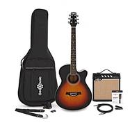 Gear4music Chitarra Acustica Elettrificata Kit Per Principianti Con Amplificatore Da 15 W