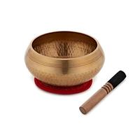 Gear4music Ciotola da canto Life in ottone martellato da 17,5 cm, 1300 g